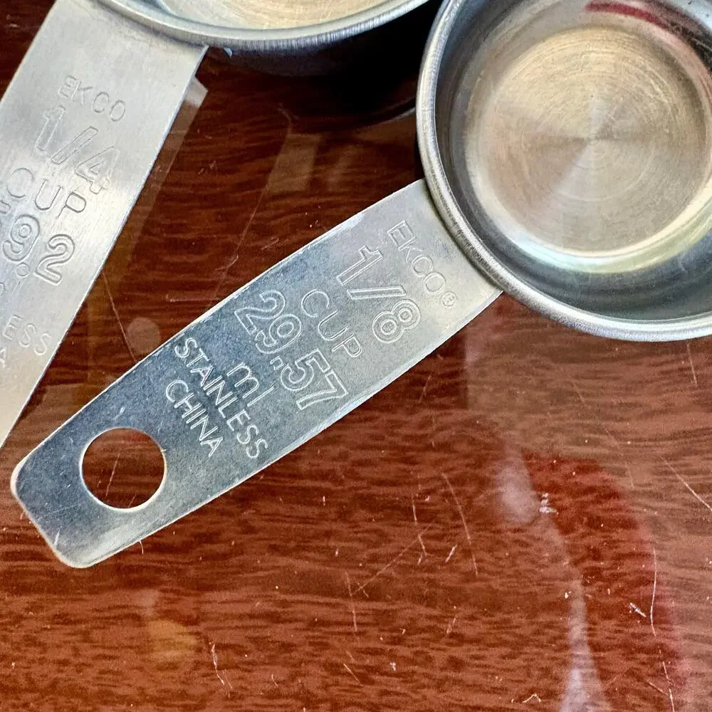 Vintage EKCO Stainless Steel Measuring Cups Set, 4 Piece Kitchen